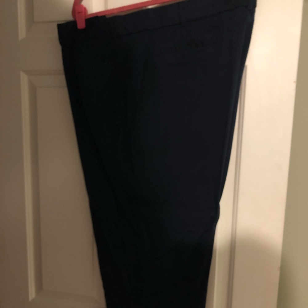 Navy Blue Sateen Capris